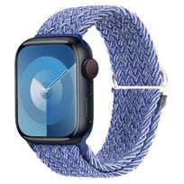 Braided Solo Loop For Apple watch band 45mm 44mm 40mm 49mm 41mm 46mm Elastic bracelet Apple series 10 8 9 SE 6 7 Ultra 2 strap S10-46 42 44 45 49mm blue