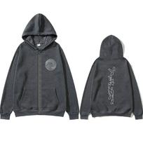 Aphex Twin Print Zipper Hoodie Men Women Clothing Punk Gothic Vintage Zip Up Jacket Male Fashion Oversized Hoodies Streetwear S tamsiai pilka spalva