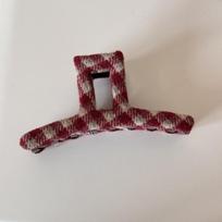 Checkered Large Comb with Shark Clip At The Back of The Head, Braided Hair, Comb Hairpin, Hair Clip, Hair Band Checkered pattern gray