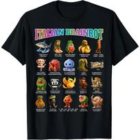 HTUANBAQ Italian Brainrot Meme Cartoon Weird Funny Characters for Men Women T-Shirt XXXL juoda