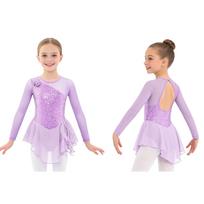 Dailiojo čiuožimo suknelė vaikams Čiuožimo varžyboms Drabužiai Mergaičių baleto šokių gimnastikos suknelės 9-10 Years šviesiai violetinė spalva