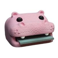3D Printed Hippo Holder Hippopotamus Shape Sticky Note with Stencils Organizer with Pen Slot rožinė