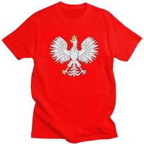 Individualūs vyriški marškinėliai su Lenkijos ereliu Trumpomis rankovėmis Medvilniniai marškinėliai Klasikiniai marškinėliai Laisvalaikio marškinėliai su Lenkijos herbu Drabužiai 4XL white