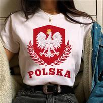 Lenkijos marškinėliai su vėliavos dizainu viršutinė dalis trumpomis rankovėmis gimtadienio dovana Naujas POLSKA POLAND Vėliava Linksmas Unisex marškinėlis S red