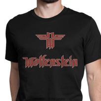Castle Wolfenstein Vyriški 3D Marškinėliai Harajuku Vintažiniai Marškinėliai Camisas Apvalia Kaklo Trumpomis Rankovėmis Marškinėlis Grynos Medvilnės Palaidinė M black