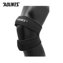 Aolikes Elastic Knee Support Sleeve with Hole for Basketball Tennis Cycling Pressurized Wrap Kneepad Safety Braces black