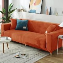 Elastinės veliūrinės sofos užvalkalai svetainei, fotelio užvalkalai, L formos kampinių sofų užvalkalas, sofos užvalkalas namams 1seater 90-140cm 1PC brown