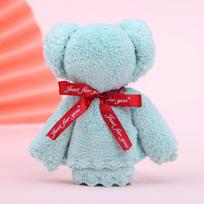 Coral Fleece Teddy Bear Children's Hand Towel - Soft, Absorbent, and Customizable Logo Print No Packaging (1pc) raudona