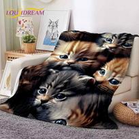 3D persų katė, miela Kaliko katė, Ragdoll animacinių filmų minkštos antklodės, šiltai išmeta antklodė pikniko lovoms sofa Namų miegamasis Dovana vaikui 75x90cm gray