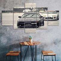 Toyota Supra MK3 Drifto Automobiliai Drobė 5 Dalių Penkių Panelės Spaudinys Modernus Sienos Menas Plakatas Paveikslas Namų Dekoras Dovana Jam Jai 30X40 30X60 30X80CM gray