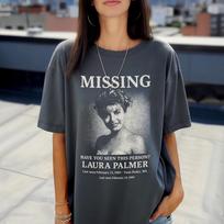 Twin Peaks marškinėliai Laura Palmer David Lynch gerbėjui Retro ugnis ateik pasivaikščioti su manimi Unisex marškinėliai S gray