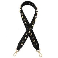 Individualizuotas natūralios odos peties rankinės dirželis su kniedėmis Moteriškos rankinės DIY aksesuaras Rankinės dirželis Moteriškas ilgas dirželis 4 cm pločio KZ151302