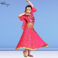 Huayu Dance Indijos stiliaus vaikų pilvo šokio kostiumų rinkinys birželio 1-osios šventei 2-piece set red