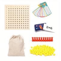Wooden Multiplication And Division Board - A Math Learning Game Used For Practicing Multiplication Tables To Enhance Math Skills beige