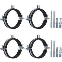 4PCS Pipe Bracket Clamp with Rubber Screw Adjustable 15-166mm Wall Ceiling Mount Clamp Split Ring Pipe Strap Support Hanger Clip 4pcs 15-19mm black