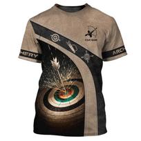 Individualizuotas pavadinimas šaudymo iš lanko sportinis marškinėlis Džersis vyrams Vasaros trumpomis rankovėmis T-shirt'ai šaudymo iš lanko mėgėjams Naujiena vyriškuose lankininkų T-shirt'uose 3XL black