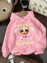 New Italian Brainrot Kids Hoodie Girls Clothing Cappuccina Ballerina Long Sleeve Tops for Child Funny Meme Sweatshirts Cute Tops 100 gray