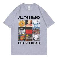 Visas šis radijas, bet be galvos Marškinėliai Roko grupė Radiohead Muzikinis albumas Grafiniai marškinėliai Vyriški Moteriški Drabužiai Mada Hip Hop Marškinėliai 3XL gray