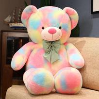 Didelė spalvota pliušinė meškiuko lėlė Didelis meškinas Hug meškiukas Lėlė Mergaitei Mieganti raminanti lėlė 60cm（0.55kg） black