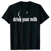 Gerk pieną Grafinis marškinėlis Minimalistinis tekstas Unisex Dydžio Medvilninis Laisvalaikio Marškinėlis S black