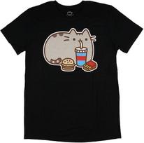 Pusheen The Cat FAST FOOD PUSHEEN T-Shirt NWT Licensed & Official XXXXL gray