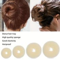 4pcs Hair Bun Maker Set/Donut Bun Maker Set with 4pcs Dark Brown &4pcs Beige(1 extra-large,1 large,1 medium and 1 small) black