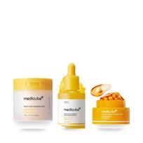 Medicube Kojic Acid Turmeric Toning 3-Step Set — Pad, Serum & Cream yellow