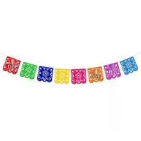Day of the Dead Colorful Piñata Banner with Mexican Flag Design pink