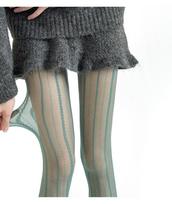 Spice Girls Sexy Striped Pantyhose Summer Thin Sheer Fine Mesh Breathable Look Slim Y2K Lolita Cool Trend Tights One Size gray