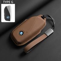Madingas odinis automobilio raktų dėklas Dangtelis Maišelis Korpusas BMW 7 serijai G07 G09 G70 G81 XM U06 M3 2023 X1 X7 iX i7 I20 U11 LCI Priedai brown