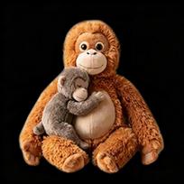 Apsaugokite Punch Monkey lėlės raktų pakabuką pliušinį žaislą Anime aksesuarą draugams šventinę dovaną one size brown