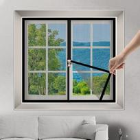 Non-Perforated, Invisible Mesh Window with Self-Adhesive Zipper, Removable And Easy to Clean, Mosquito-Proof Mesh Window Screen 30x60cm