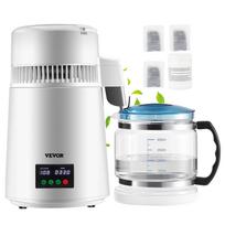 VEVOR 4L vandens distiliatorius 1L/H distiliuoto vandens gaminimo prietaisas su laikmačio ir temperatūros rodymu, baltas balta