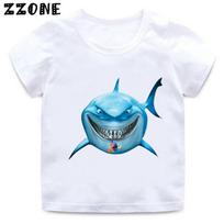 Finding Nemo Dory Cute Fish Print Cartoon Kids T-Shirts Girls Clothes Baby Boys Short Sleeve O-Neck T shirt Summer Children Tops 120 white