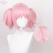 Madoka Kaname Cosplay Perukai Rožiniai 30cm Trumpas Segtukas Kuodai Kaname Madoka Anime Perukas Cosplay Karščiui Atsparūs Sintetiniai Plaukai white