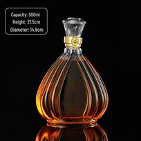 Aukštos kokybės 500ml/750ml Storas Stiklinis Vyno Butelis - Sandarus Užsienio Spiritiniams Gėrimams, Namų Virimui, XO Spiritui Laikyti black