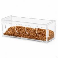 Paukščių lesykla, Laukinės gamtos maitinimo stotelė, Maisto indas, Medinis, Didelis, Stalo, Lauko, Dėl Clear acrylic 4-compartment style brown