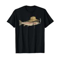Šauni upėtakio žuvies rūkymo lauko žvejo humoro meno marškinėliai Vintage viršutinė dalis kasdieniam dėvėjimui Stilingi tampomi unisex laisvalaikio S black