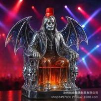 Kūrybingas Ozzy Osbourne Juodų Sparnų Viskiui Decanteris 350ml Aukšto Borosilikatinio Stiklo Kaukolės Vyno Butelis Gotikinė Namų Baro Dekoro red cap 350ml blue
