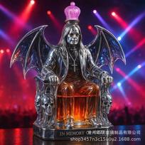 Kūrybingas Ozzy Osbourne Juodų Sparnų Viskiui Decanteris 350ml Aukšto Borosilikatinio Stiklo Kaukolės Vyno Butelis Gotikinė Namų Baro Dekoro Purple crown cap 350ml