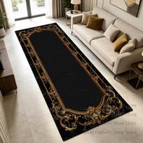 Modernaus prabangaus marmuro stiliaus ilgo koridoriaus kilimai Dekoracija Sofa Plaunamas minkštas takelis Neslystantis nepūkuojantis prieškambario grindų kilimėlis 60x200cm 23.6x78in black