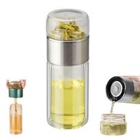 500 ml/17 oz arbatinis puodelis su infuzoriumi, dvigubo sluoksnio stiklinis kelioninis puodelis, sietelis birioms arbatos lapeliams, stiklinis puodelis B