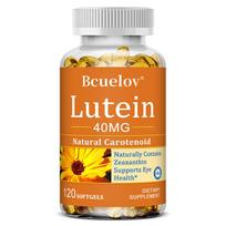 Bcuelov Lutein Supplement, 40mg Natural Carotenoid, with Zeaxanthin 1600mcg, 120 Softgels 120 Capsules orange