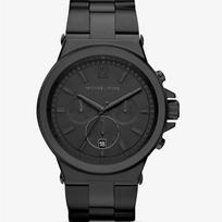 MICHAEL KORS Dylan Men's Quartz Chronograph Watch Black Dial Stainless Steel Strap 48mm MK8279 juoda