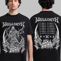 Megadeth Šiaurės Amerikos 2026 m. turo marškinėliai su Vic The Reaper S gray