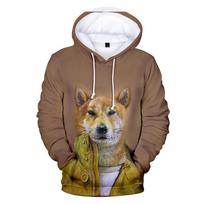 Shiba Inu Doge Dog 3D Print Hoodie Vyriški Moteriški Animacinių filmų Megztiniai Harajuku Hip Hop Sportiniai kostiumai Viršutiniai pavasario rudens drabužiai S brown