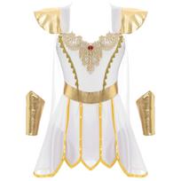 Moterų Egipto karalienės imperatorienės Cosplay kostiumas Toga su apyrankėmis kostiumas Senovės Romos karalienės Helovino suknelės drabužiai M balta