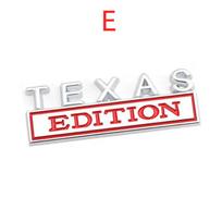 3D metalo lipduko emblema Texas Edition ženklelio logotipo bagažinės korpusas, skirtas J/eep F/ord F-150 C/hevrolet C/hevy E white