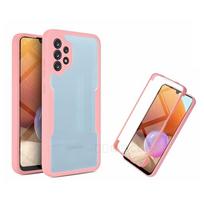 360 laipsnių dėklas Ekrano apsaugos dėklas Samsung Galaxy S23 S24 Ultra A13 A23 A33 A53 A73 A14 A54 5G A04S A32 A52 A72 A51 A71 a05s Dangtelis Apsauginis samsung s23FE rožinė