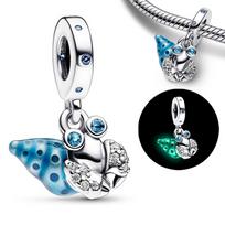 Chameleonas Šviečianti Firefly Drugelis Sidabru Padengtas Tinka Pandora Pakabukai Sidabras 925 Originali Apyrankė Papuošalų Gamybai gray